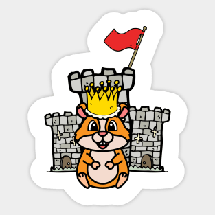 Cute orange hamster is king of the castle Sticker